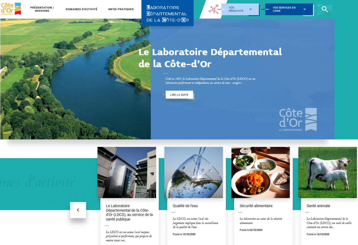 Homepage Site Laboreatoire Départemental de la Côte-d'Or